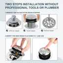 Tub Stopper, Bathtub Drain Stopper Replacement for Tip Toe/Trip Lever/Lift&Turn Bathtub Drain, Detachable Pop Up Bath Tub Drain Stoppers for 1.5" to 1.78" Drain Holes, Chrome Plated