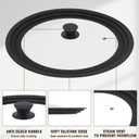Extra Large Universal Lid Fits 13", 14", 15" Cookware - Silicone Replacement Pan Lid for Pots, Pans, and Skillets - Tempered Glass Pot Lid Cover for Frying Pans, Cast Iron, CrockPot