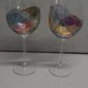Artisanal Hand-Painted Renaissance Stained Glass, Glasses 2-Piece Set Mothers Day Idea for Her or Him Birthday, Housewarming Large 29oz Stemmed Goblets, Glassware Gifts for Women