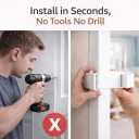 Childproof Door Lock Snap-On No Drill Safety Locks for Baby Toddler Proof Door Latch Fits Interior Door Lever Handle and Round Door Knob Bedroom Nursery