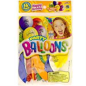 Ja-Ru Balloons Happy Birthday Party Favor Bundle (16 Pack)