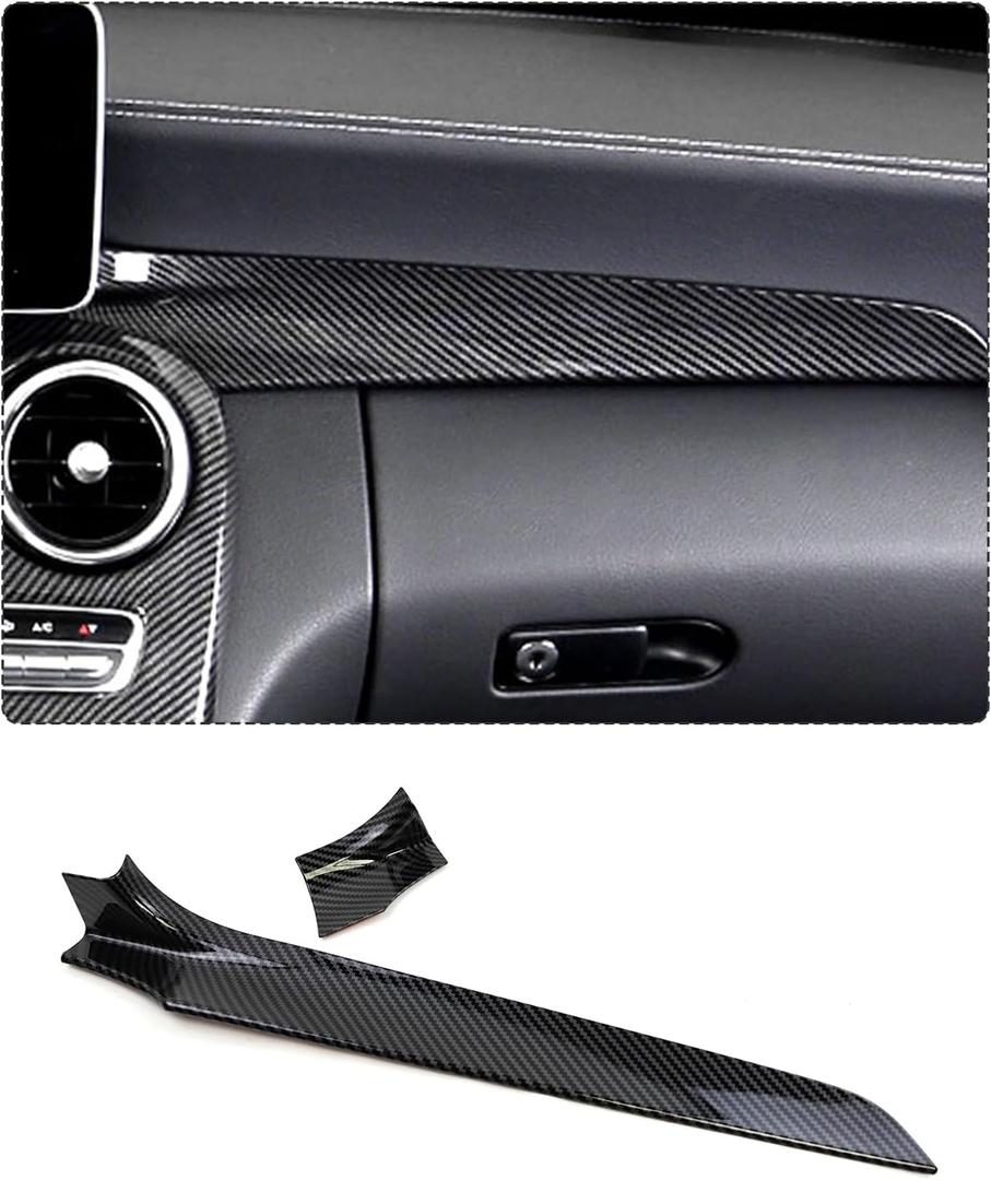 Center Console Dashboard Panel Cover, Carbon Fiber Pattern Style, Interior Decoration Accessories for Mercedes Benz C Class W205 2015-2018 GLC X253 2016-2021