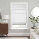 Cordless Light Filtering Roman Shades for Indoor Windows, Bedroom, Nursery, Home, Office, Room Darkening, Thermal Insulated & UV Protection, Easy Install (28"W x 64"H, White)