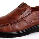 Asifn Men Casual Driving Shoes Leather Penny Loafers Slip Ons Outdoor Boat Walking Comfortable Walking Flats Breathable Brown(11.5 M US)