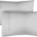 100% Cotton Pillow Cases Queen Size - Cooling, Breathable & Soft Pillowcase Covers Set of 2 - 400 Thread Count Cotton - Wrinkle Free - Machine Washable Protectors - Luxury Hotel Bedding - Light Grey
