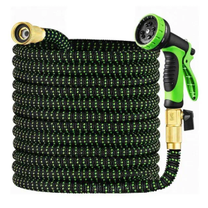 Garden Hose 150Ft Stainless Steel Water Hose Heavy Duty with 10 Way Nozzle-Flexible Lightweight Durable No Kink & Tangle, Strong, Off Valve for Outdoor Yard