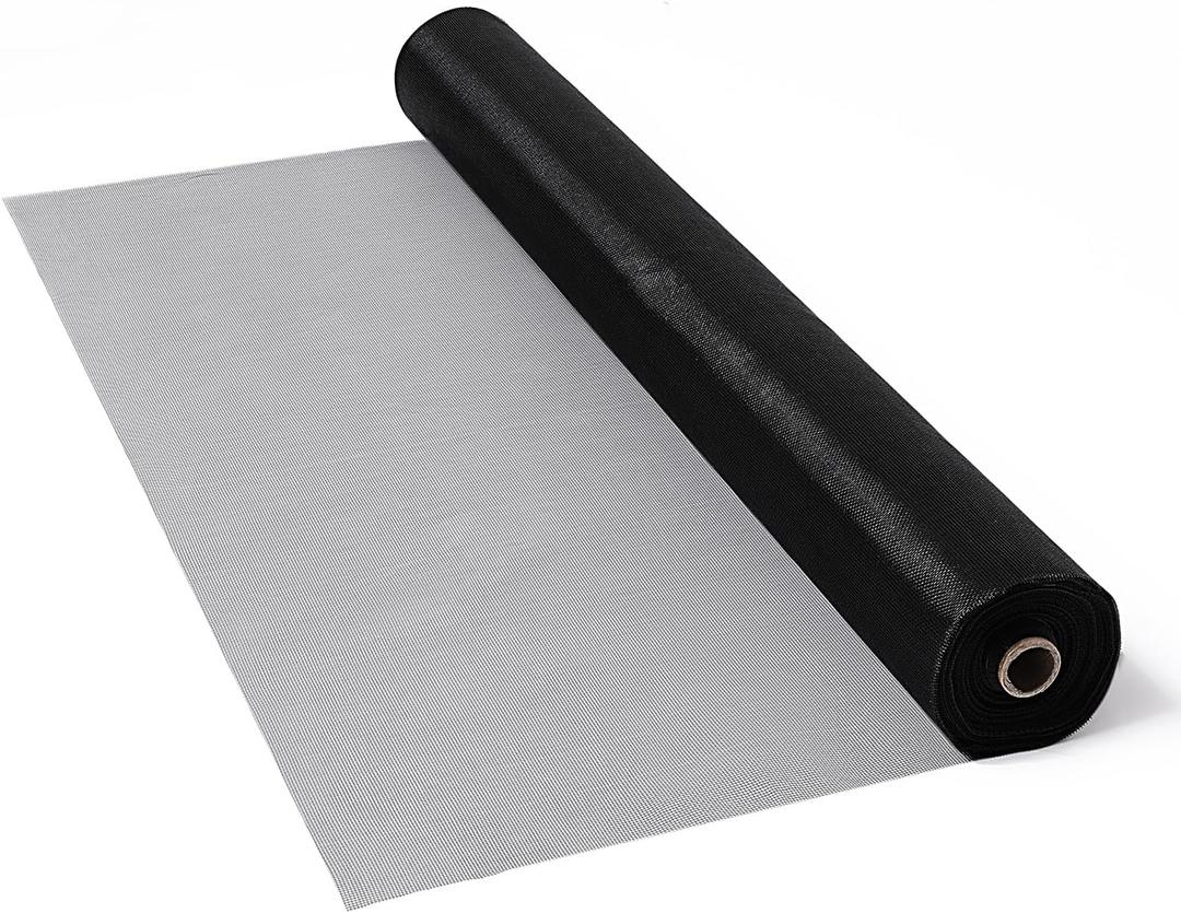 48 in x 100 ft Fiberglass Window Screen Mesh, Window Screen Replacement, Screen Door Mesh, Screen Mesh Roll, Porch Screens for Patios Outside Outdoor, Heavy Duty Window Screens for House Windows