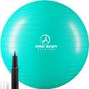 ProBody Pilates Exercise Ball - Multiple Sizes Gym Grade Balance Ball for Fitness, Yoga, Workout, Pregnancy & Physical Therapy (65 cm, Aqua)