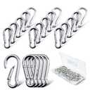 20PCS 304 stainless steel spring clasp 1.57-inch carabiners, M4 stainless steel spring snaps heavy-duty hooks. Suitable for pet tags hiking tents swing brackets as well as ropes, chains and key rings.