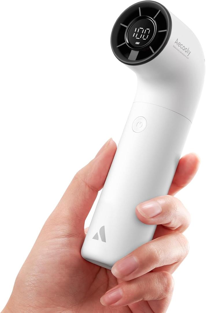 Aecooly Portable Handheld Fan, Powerful Turbo Mini Fan, 16500 RPM High Speed Aero, 14H Max Cooling Time, 5 Speeds Pocket Rechargeable Personal Small Travel GIfts for Women Men -White