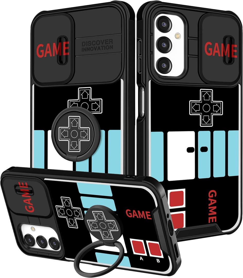 Funermei for Samsung Galaxy A16/A17 5G Phone Case - Women Girls Cute Phone Cover Girly Pretty Aesthetic Game Unique Funny Design with Camera Cover Ring Stand Funda for Galaxy A16/A17 5G Case