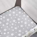 Pack and Play Sheets, 2 Pack Mini Crib Sheets, Stretchy Playard Fitted Sheet, Compatible with Graco Pack n Play, Soft and Breathable Material, Grey & White