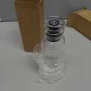 VITVITI Glass Mouthwash Dispenser for Bathroom, 10 OZ Mouth Wash Container Bottle with Lid Cup, Countertop Small Clear Refillable Mouthwash Dispensers Decanter (Black)