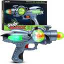 Electric Toy Space Gun, Galactic Infinity Alien Blaster Pistol for Kids Pretend Play with Flashing LED Lights and Blasting Laser FX Sounds