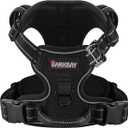 BARKBAY Dog Harness No Pull 3 Buckles for Large Dogs - Adjustable, Reflective, Comfortable, No Choke, Heavy-Duty - Perfect for Outdoor Training, Walking, and Hiking - Strong & Durable - L & Black