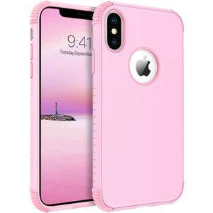 BENTOBEN for iPhone Xs Max Case, Phone Case iPhone Xs MAX, Heavy Duty 2 in 1 Full Rugged Shockproof Protection Hybrid Hard PC Bumper Drop Protective Girls Women Boys iPhone XsMax Covers, Pink Design