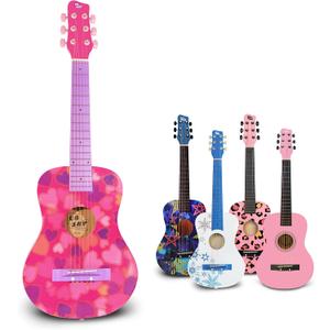 30 Heart design Acoustic Metal Strings Guitar/Girls Gift/Kids Musical Toys/Musical Instrument (Pink)