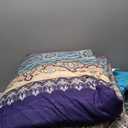 Cottolester Boho Comforter Set Full Size 8 Piece Bed in a Bag Bohemian Striped Bedding Quilt Set Aqua Paisley Floral Comforter and Sheet Set,Soft Microfiber Complete Bedding Sets for All Season