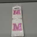 Sodsay 2 PCS Initial Luggage Tag, Luggage Tags for Suitcases Cute Embroidered Letter PU Leather Travel Bag Baggage Tags Privacy Cover ID Label for Women Kids Teens Men(S, White Leather+Pink Letter)