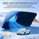 T TGBROS Windshield Sun Shade for Tesla Model S Plaid 2021-2025 2026 Car Window Shades Thicken UV Block and Blackout Privacy Foldable Sunshades 8PCS Accessories Keep Cool Sun Visor Covers