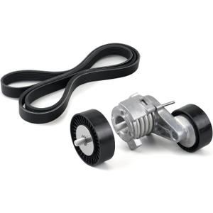 Bevinsee Serpentine Belt Tensioner Bolt Idler Pulley Drive Kit Compatible with 128i 325i 325xi 328i 328xi 330i 330xi 525i 525xi 528i 528xi 530i 530xi E92 E91 E90 E93 E81 E87, Only Compatible with N52