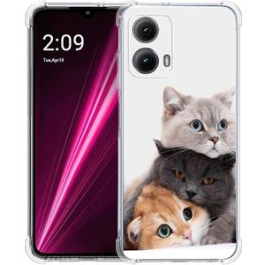 Case for Motorola Edge 2024,Lying Cute Cats Drop Protection Shockproof Case TPU Full Body Protective Scratch-Resistant Cover for Motorola Edge 2024/Motorola Edge Gen 5