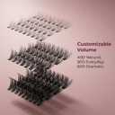 2 x Lash Clusters 300PCS D-roll Natural Lashes Clusters 40D/50D/60D Wispy Lash Cluster 12-14-16-18mm Lashes Cluster Reusable Eyelash Cluster Suitable for DIY Clusters Eyelash Extensions