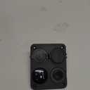 Nilight 4 in 1 ON OFF Charger Socket Panel Dual USB Charger Power Outlet LED Voltmeter Cigarette Lighter Socket LED On Off Rocker Toggle Switch for Truck Car Marine Boats RV