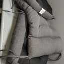 Gripper Non-Slip Rocking Chair Cushion Set with Thick Padding, Includes Seat Pad & Back Pillow with Ties for Indoor Living Room Rocker, 17x17 Inches, 2 Set, Gray