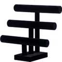 3 Tier Bracelet Holder,Bracelet Display Stand,Black Velvet Jewelry Organizer Displays for Necklace Scrunchies Watches Hair Ties.