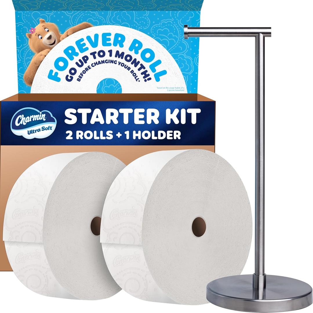 CHARMIN ULTRA SOFT Starter Kit Included 2 Rolls 1 Brushed Stainless Steel Holder