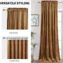 Benedeco Camel Velvet Curtains for Bedroom Window, Super Soft Luxury Drapes, Room Darkening Thermal Insulated Rod Pocket Curtain for Living Room, W52 by L84 inches, 2 Panels