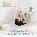 2 x Silicone Countertop Tray  Small 7.8" Bathroom Vanity Organizer for Soap Dispenser, Lotion Bottles, Perfume, Candles, Keys  Shatterproof Sink Tray (Single - Small (7.8" x 3.9" x 0.8"), White)