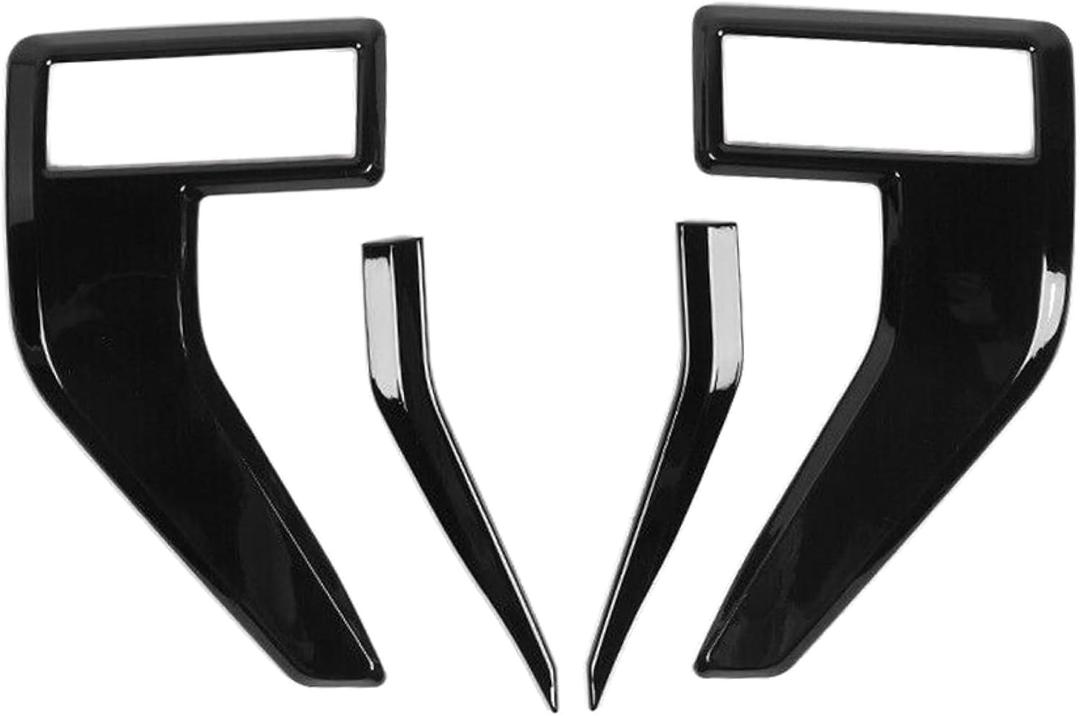 (Glossy Black) Front Fender Side Air Vent Outlet Trim Cover Exterior Front Air Outlet Vent Cover Kit Compatible with Ford F150 F-150 2021-2022