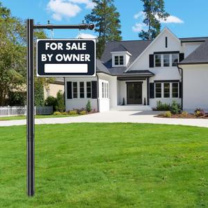 Real Estate Sign Posts, 100 in Commercial Realtor Home for Sale Hanging Ads, Business Hours Advertisement Post for Yard , for sale by owner yard sign, 35" Arm Holds Up to 25" Sign, No sign included