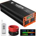 3000 Watt Power Inverter 12V DC to 120V/110V AC for Vehicles RV, Truck, Solar, Home, Off-Grid Car Converter Surge 6000W with 2 AC Outlet, USB-A Port, LCD Display, Remote Control and Cable Included