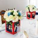 Spiareal 12 Pcs Graduation Box Centerpieces for Table 6/7 Inch Photo Display Congrats Grad Party Favor Gift College Picture Box Photo Props Frame for Graduation Table Decoration(Red)