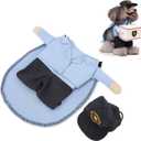 DAUERHAFT Funny Costumes Pet Suit, Cute and Adorable Pet Mail Carrier Costume Hoodie Coat for Birthdays Role Playing for Christmas Halloween(L)