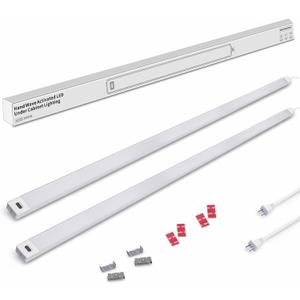 MYPLUS 2Pcs 36 Inch Under Cabinet Lights with Hand Wave, Under Counter Lighting 4000K Natural White,Dimmable,Plug and Play,LED Lights for Kitchen Cabinet, Cupboard, Closet, Desk