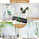 GPARK (36 Branches 12 Pack /45 inch /3.7ft Wisteria Hanging Artificial Flowers Fake Bushy Silk Vine Garland String for Wedding Party Garden Greenery Home Wall Deco White