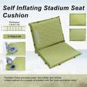 MYDAYS Inflatable Seat Cushion, Portable Stadium Seat Pad, Lightweight Chair Pad for Outdoor, Airplane, Travel, Stadium, Camping & Car (2 Piece without Back Rest)