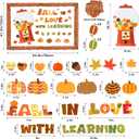 Thanksgiving Decoration,Autumn Bulletin Board Set,Fall Bulletin Board Decoration,Autumn Pumpkin Football Thanksgiving Day Decor for School Home Chalkboard Wall