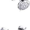 2 Handles Shower Faucet Set,Two Handle Shower Faucet Trim Kit with Rough-in Valve,Wall Mount,Chrome