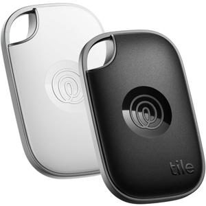 Tile by Life360 Pro - Powerful Bluetooth Tracker, Key Finder and Item Locator for Keys Bags, and More. Both iOS and Android Compatible. Phone Finder. 2-Pack (Black/White)