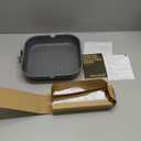 SENSARTE Nonstick Grill Pan for Stove Tops, Versatile Griddle with Pour Spouts, Square Big Cooking Surface, Durable Skillet Indoor & Outdoor Grilling. PFOA Free, 9.5 Inch (Gray Granite)