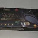 ZURRITO 2 x Cast Iron Fajita Plate Set Fajita Plate Pan with Wooden Tray Anti Scald Protection Hot Mitt Cast Iron Skillet Set for Home Barbecue Kitchen Party Restaurant Catering Service