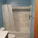 Hominter Glass Stone Tile Linear Mosaic Teal Blue Crystal Glass Gray Polished Marble Interlocking Bathroom Wall Tiles Kitchen Backsplash Fireplace Decor (3x12 Sample)