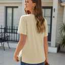 siliteelon Women Short Sleeve Summer T-Shirts Crewneck Loose Fit Tops Dressy Casual Oversized (S)