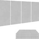 BUBOS 4 PCS Acoustic Panels,23.6''x11.8'' Fabric Soundproof Wall Panels,Self-adhesive Sound Absorbing Panels for Studios, Office, Home Theater,Fabric-Clad Grey