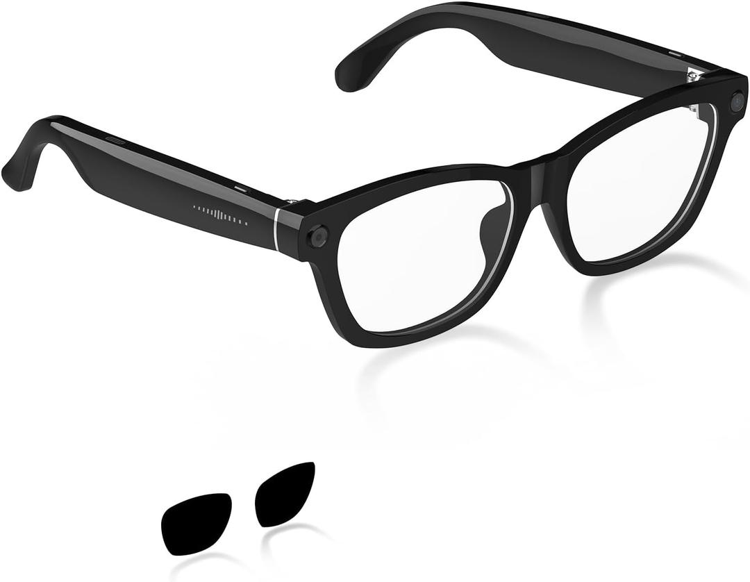 AI Smart Glasses with 800W HD Camera & 1080P Video Recording | AI Translation Assistant & Voice Control | Bluetooth 5.3 & WiFi | Anti-Blue Light & Polarized Lenses Included(V03-T8)